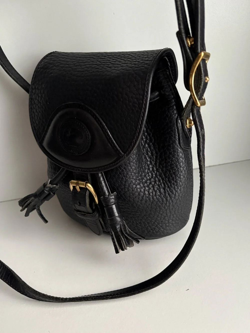 Dooney & Bourke awl Black Leather Mini Drawstring Buckle Bag - Picture 8 of 16